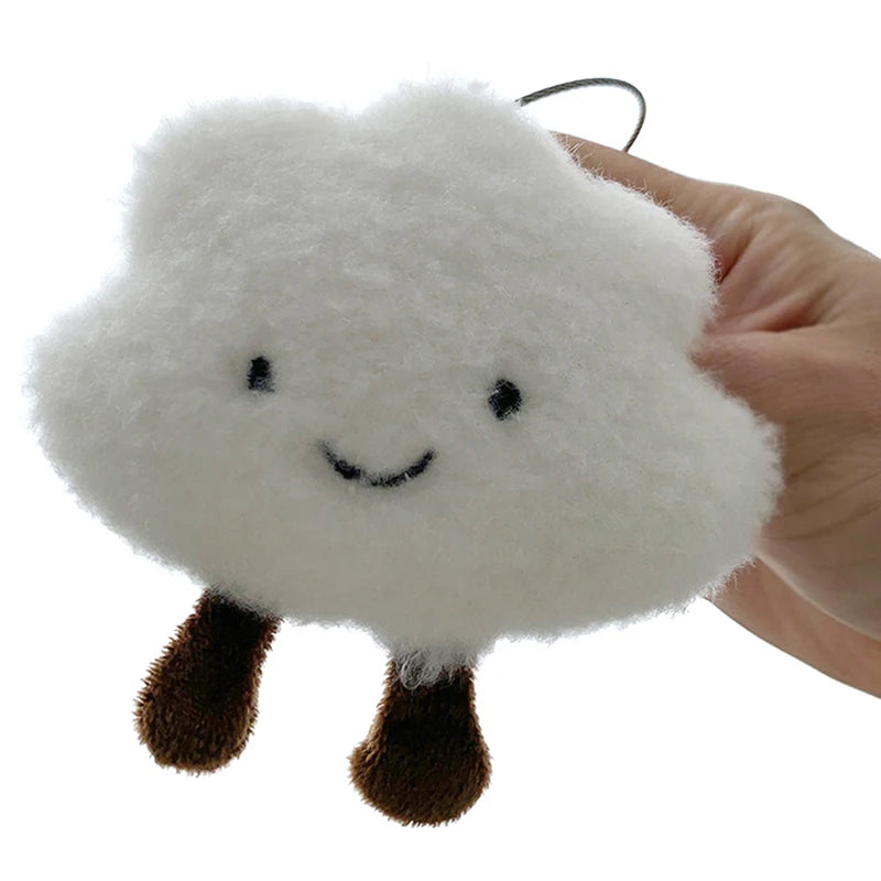 Cute Plush White Cloud  Keychain Charm