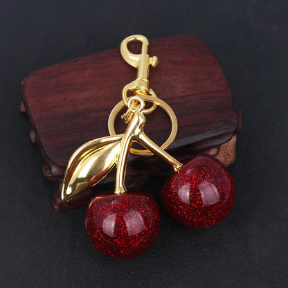 Cherry Red Keychain Handbag Charm