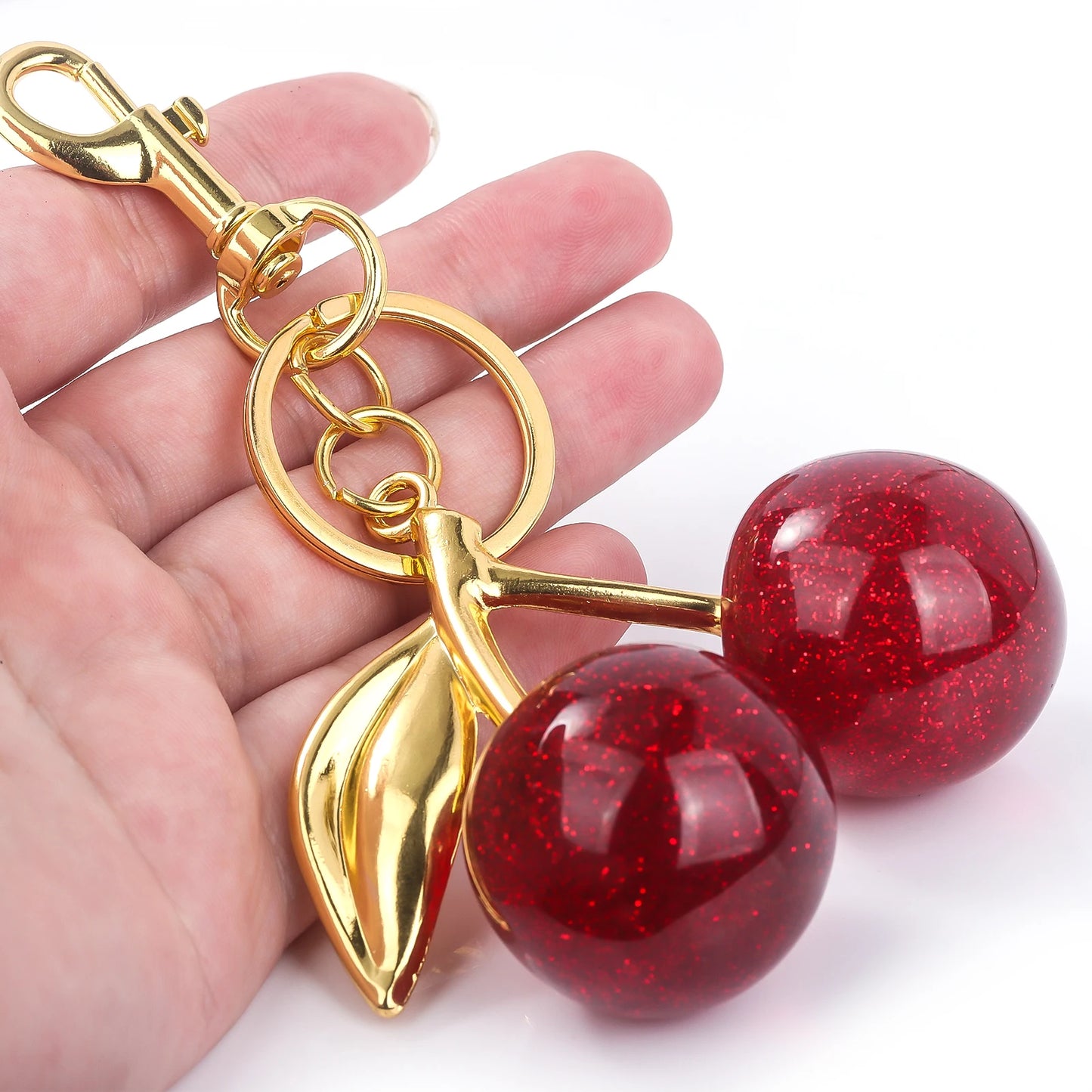 Cherry Red Keychain Handbag Charm