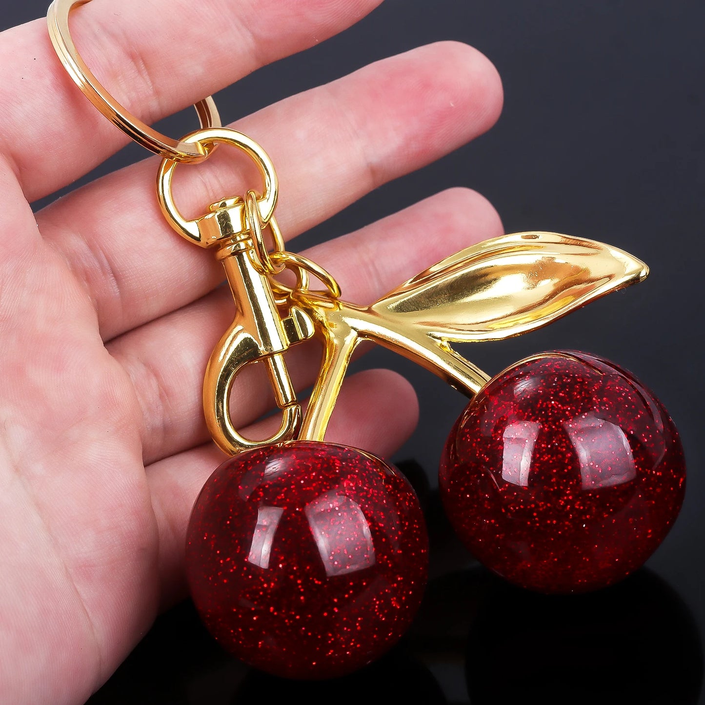 Cherry Red Keychain Handbag Charm