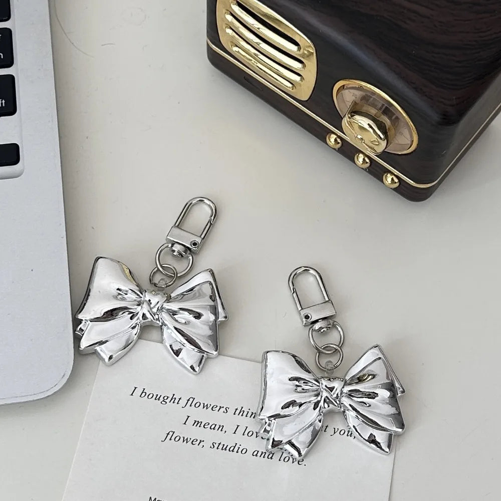 Cute Silver Bow Charms