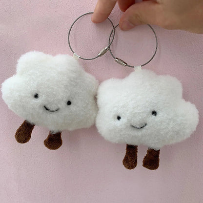 Cute Plush White Cloud  Keychain Charm