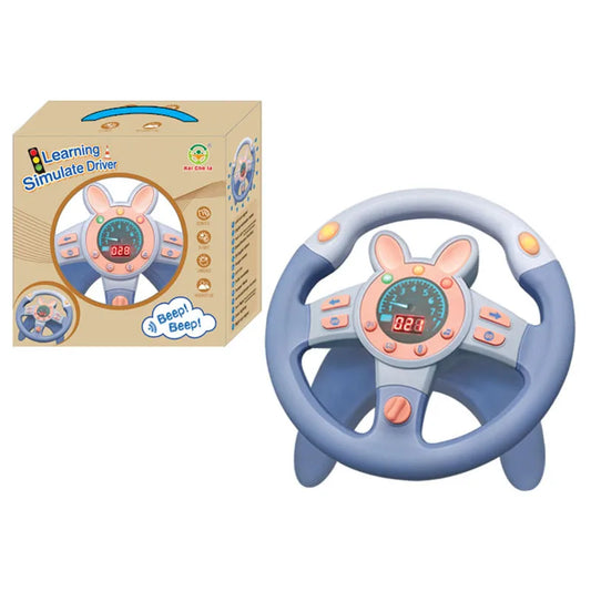 Kids Electric Simulation Steering Wheel Toy with Light and Sound Educational Children Co-Pilot Children'S Car Toy Vocal Toy Gift